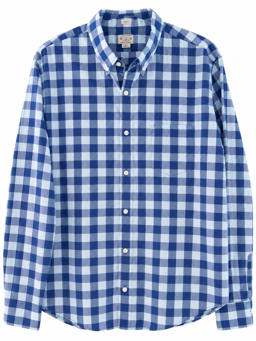 J.Crew XL Slim Fit Lightweight Blue Gingham Cotton Shirt